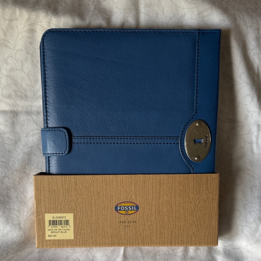 Fossil Navy Leather Tablet Case